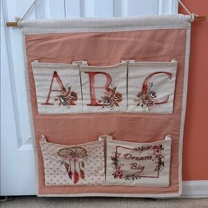 Peach and Cream Hanging Organizer